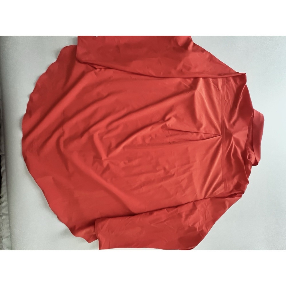 Athleta 1X Coral Long Sleeve Tunic Top Hidden Placket Hi Low Travel Stretch - Picture 8 of 8